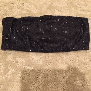 Express black sequin bandeau